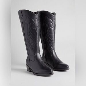 *SOLD* Black Western Knee Boot (WW)